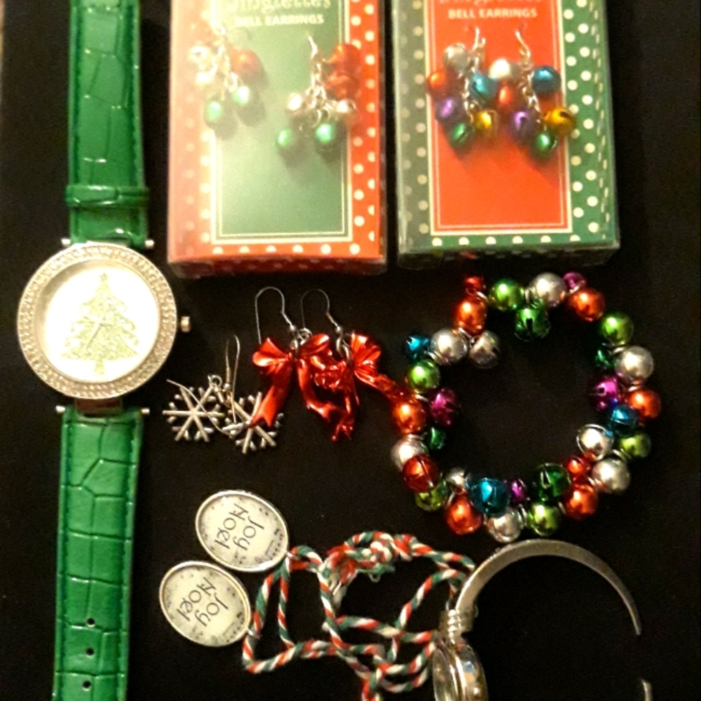 CHRISTMAS Jewelry and Watches (3 total)..Jinglettes..assorted colors